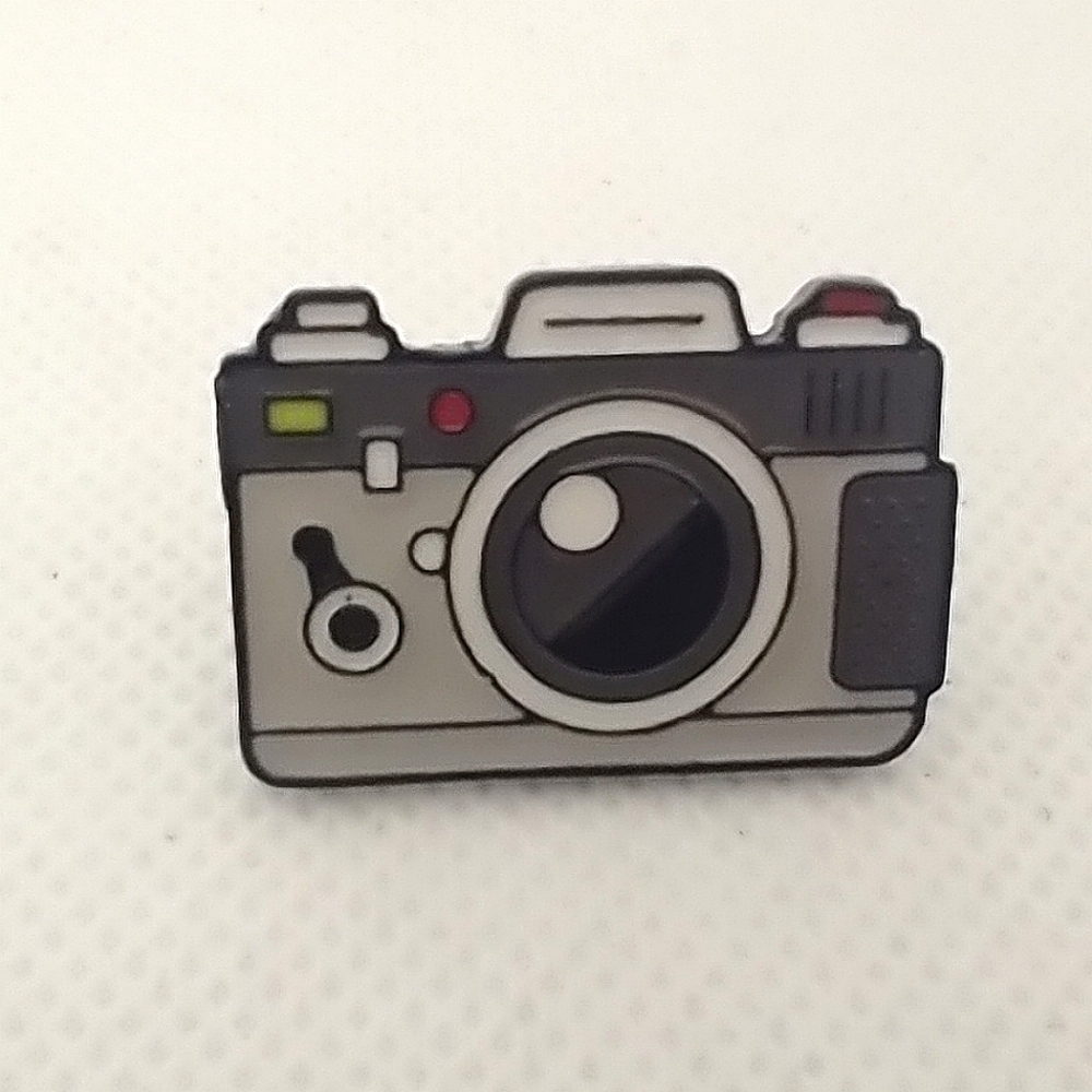 🧁 3/$30 Gray Scale Camera Enamel Pin NEW